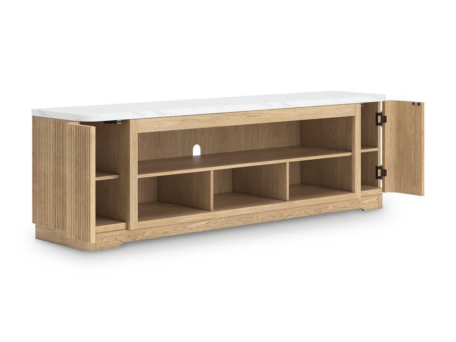 Camdill - Light Brown - XL TV Stand With Fireplace Option