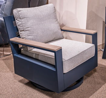 Mabry Shores - Blue - Swivel Glider Chair With Cushion