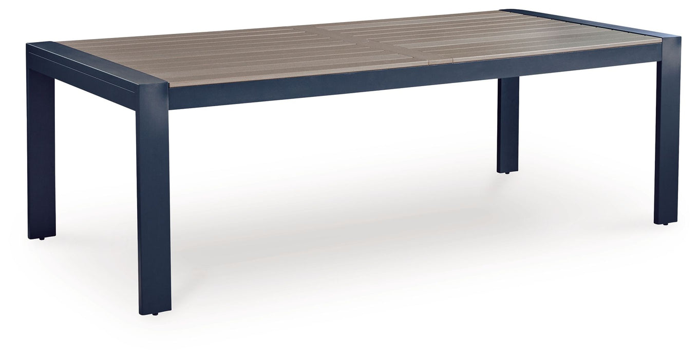 Mabry Shores - Rectangular Dining Table With Umbrella Option - Blue