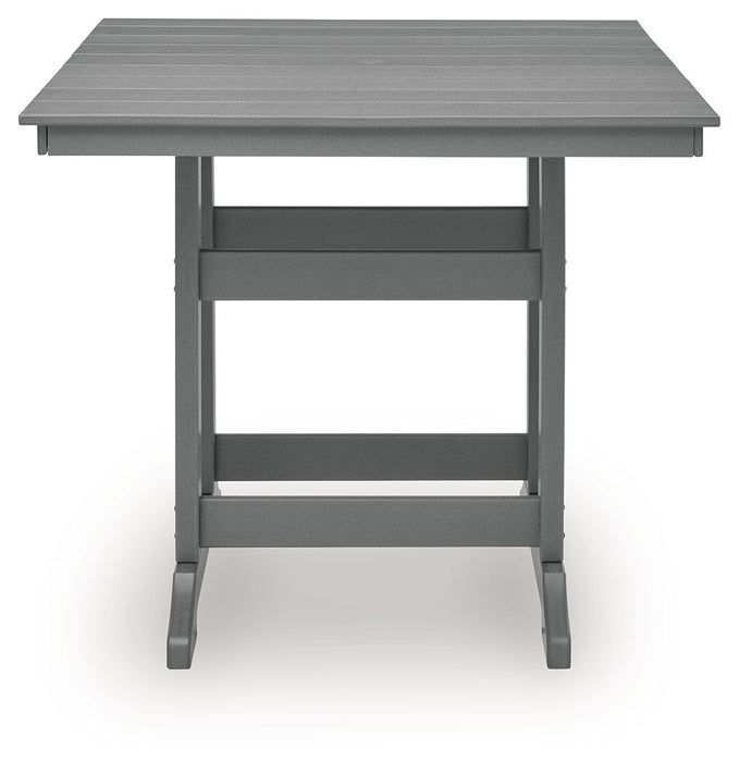 Ross Cove - Square Counter Table With Umbrella Option - Dark Gray