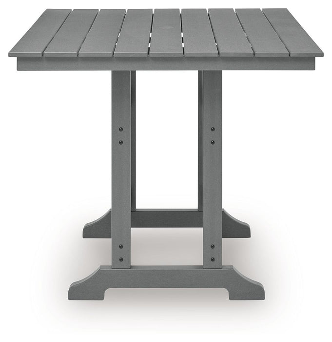 Ross Cove - Square Counter Table With Umbrella Option - Dark Gray