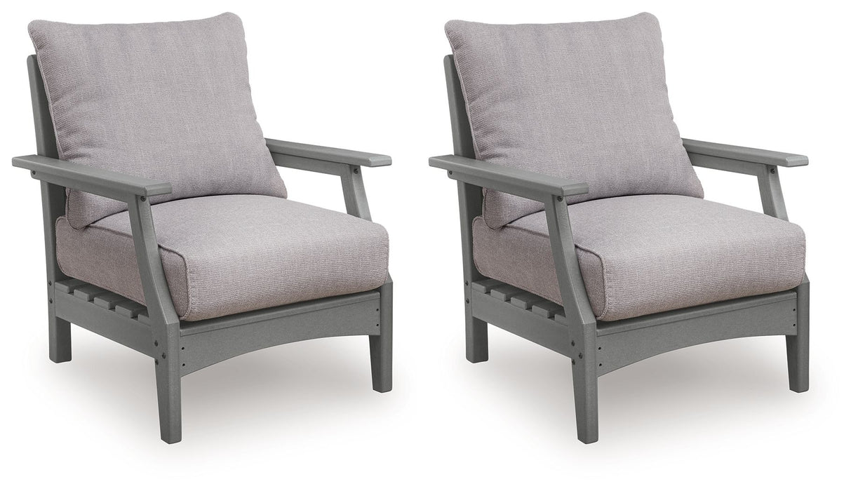 Lone View Bay - Lounge Chair With Cushion (Set of 2) - Gray