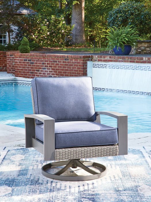 Dillon Beach - Swivel Lounge With Cushion - Blue / Gray