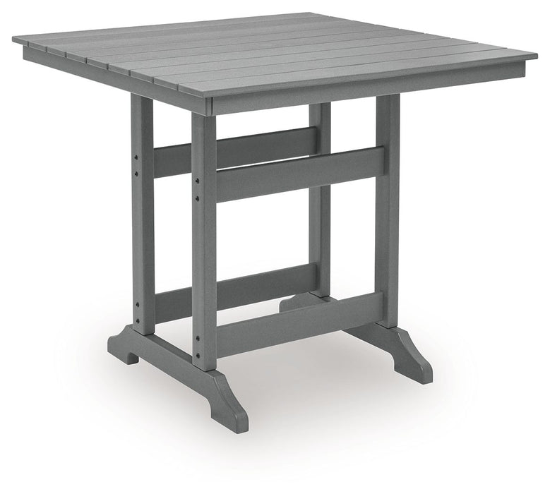 Ross Cove - Square Counter Table With Umbrella Option - Dark Gray