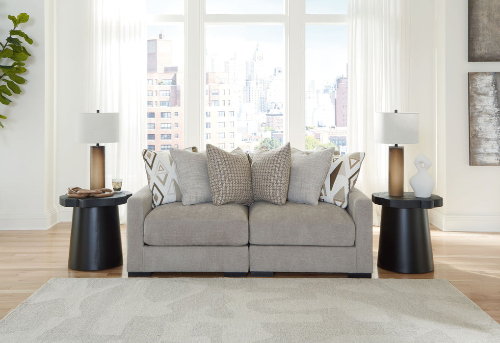 Aslan Court - 2-Piece Loveseat Sectional - Pebble