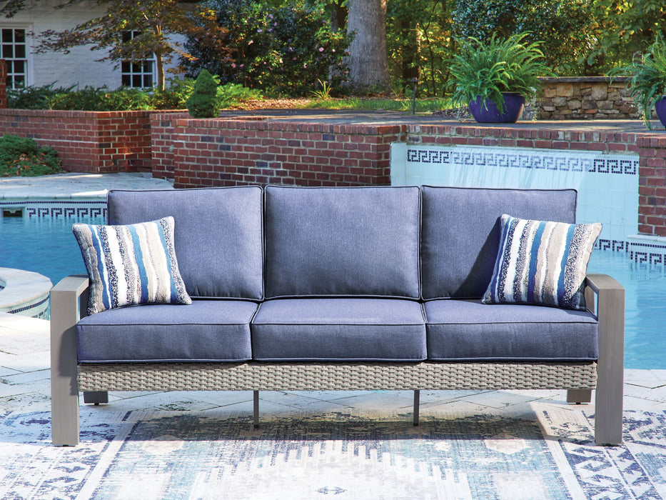Dillon Beach - Sofa With Cushion - Blue / Gray
