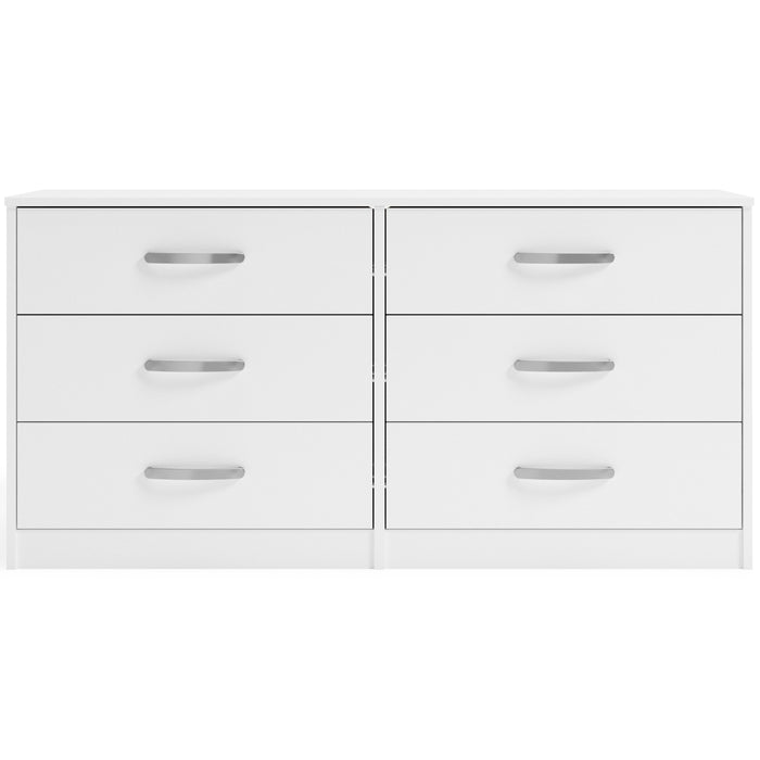 Flannia - White - Six Drawer Dresser - 29'' Height