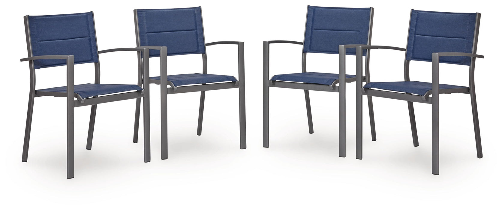 Point Bonita - Sling Arm Chair (Set of 4) - Blue / Gray