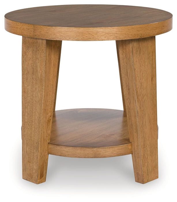 Kristiland - Light Brown - Round End Table