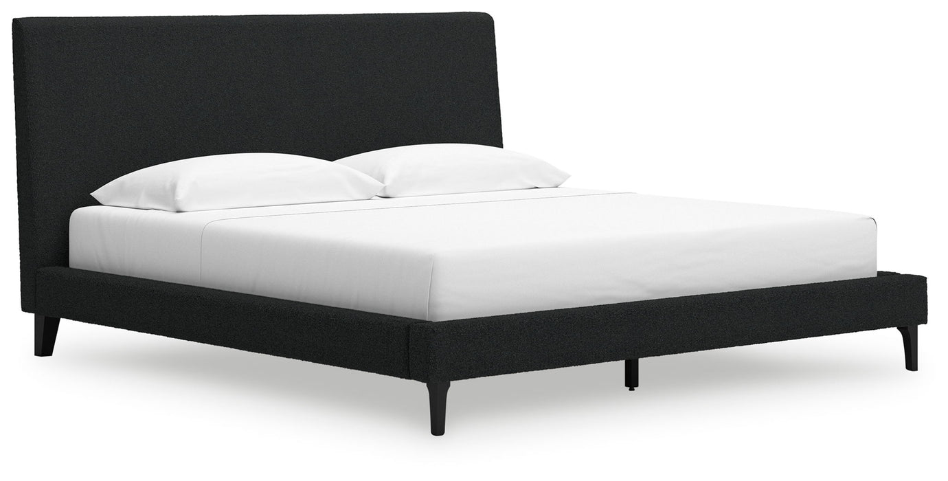 Cadmori - Upholstered Bed With Roll Slats