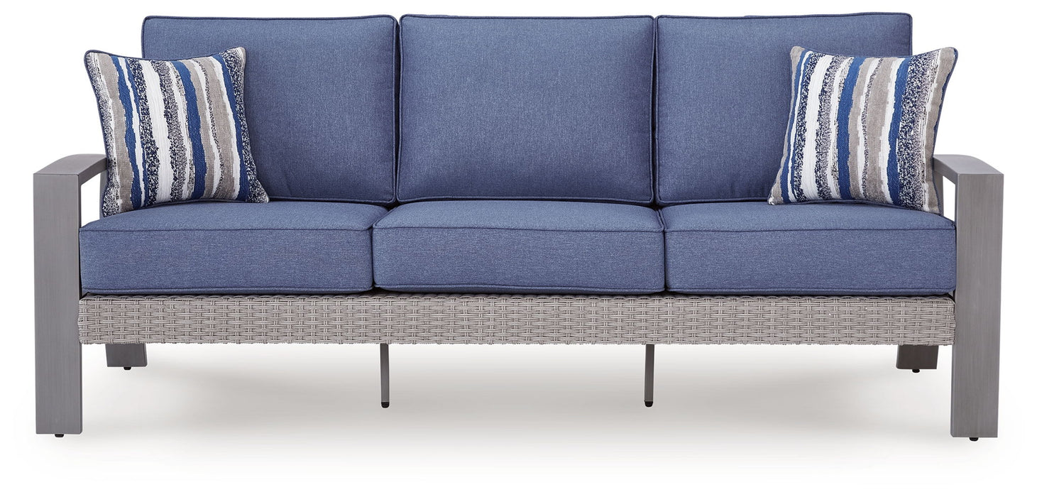 Dillon Beach - Sofa With Cushion - Blue / Gray