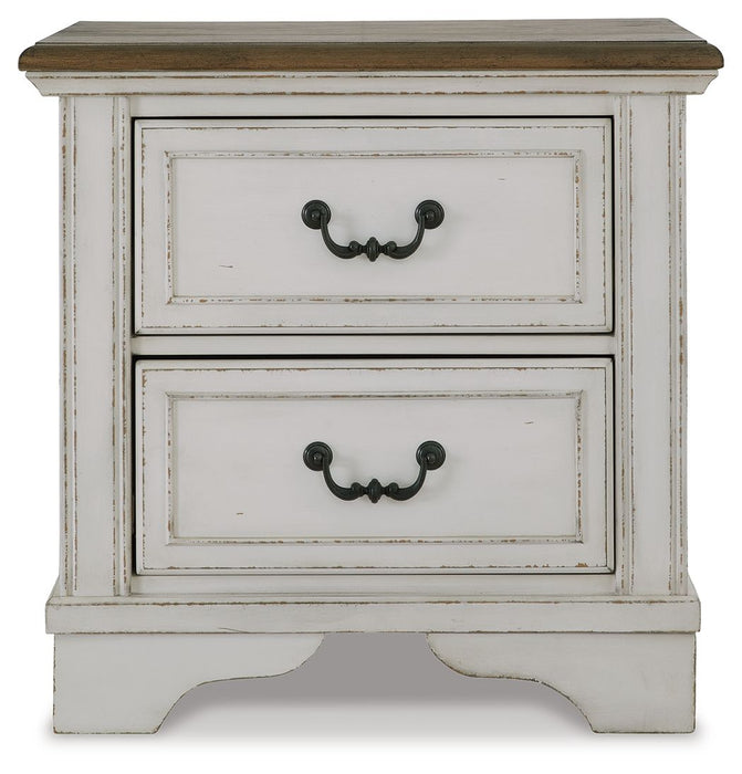 Brollyn - White / Brown / Beige - Two Drawer Night Stand