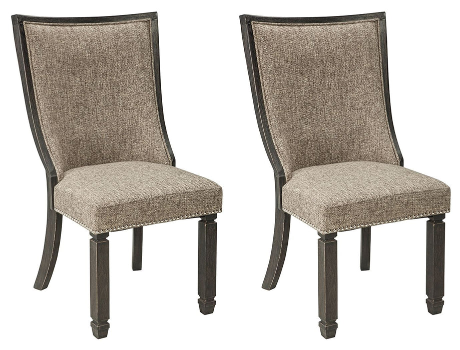 Tyler Creek - Black / Grayish Brown - Dining UPH Side Chair (Set of 2) - Framed Back
