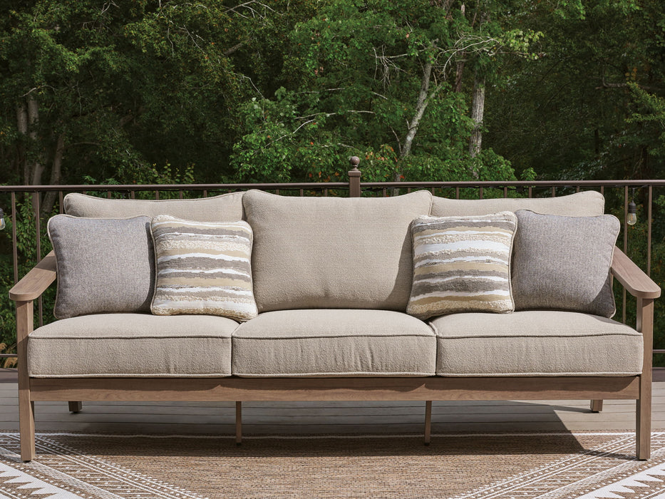 Francis Beach - Sofa With Cushion - Natural / Gray