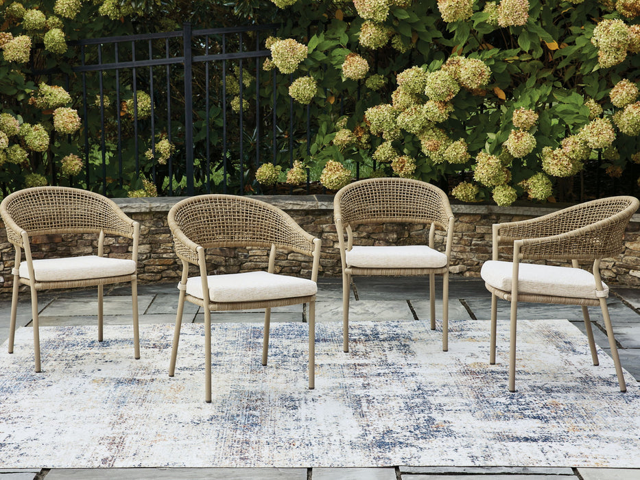 Ocean Park - Arm Chair With Cushion (Set of 4) - Beige