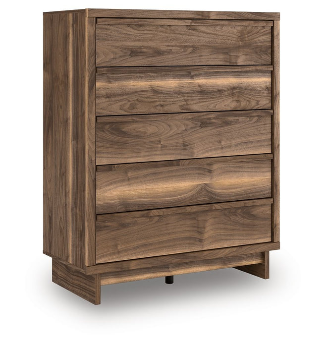 Chirason - Five Drawer Wide Chest - Brown