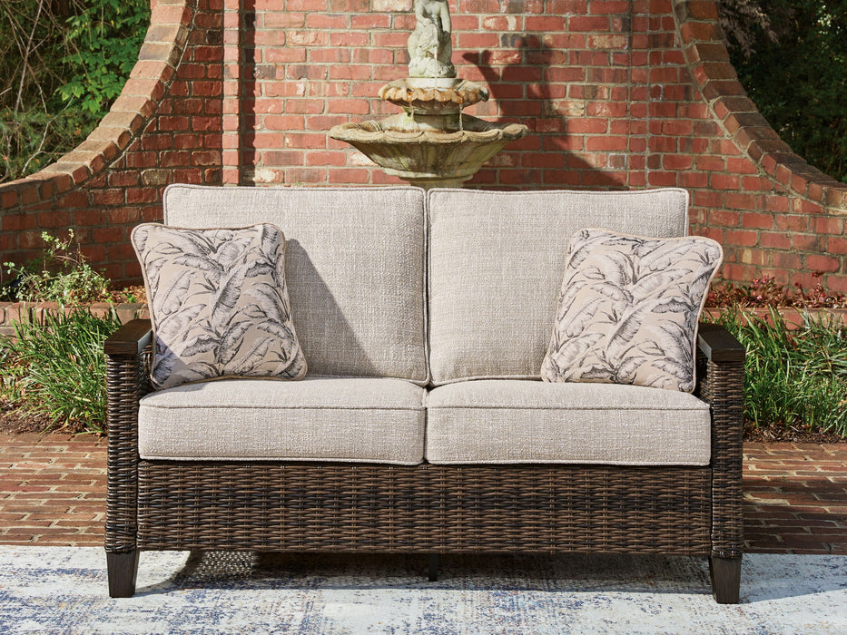 Drakes Beach - Loveseat With Cushion - Dark Brown