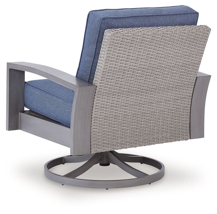 Dillon Beach - Swivel Lounge With Cushion - Blue / Gray