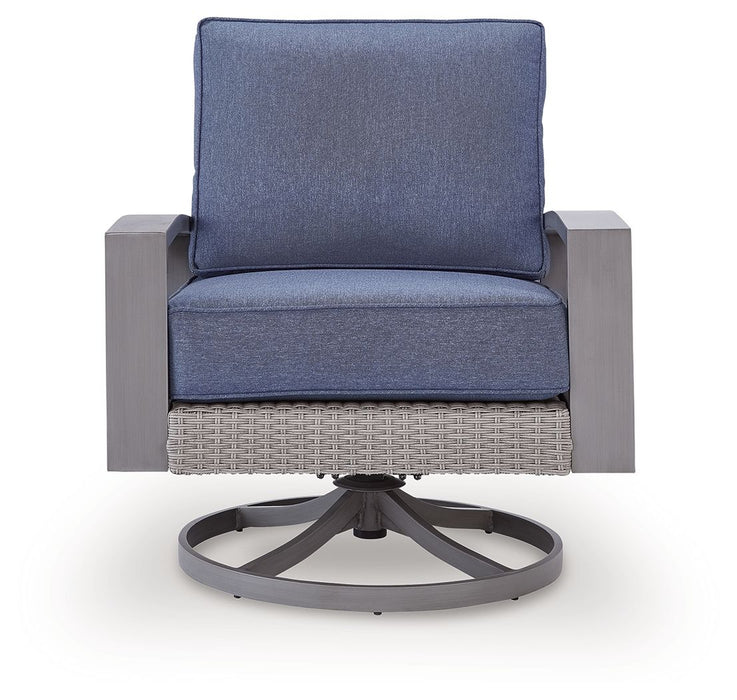 Dillon Beach - Swivel Lounge With Cushion - Blue / Gray