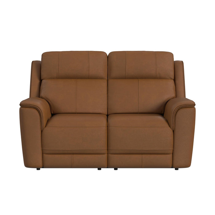 Mustang - Power Motion Loveseat With Power Headrest And Lumbar - Aline Butternut