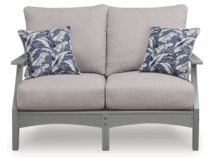 Lone View Bay - Loveseat With Cushion - Gray