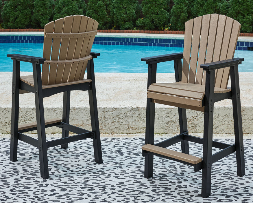 Fairen Trail - Black / Driftwood - Tall Barstool (Set of 2)