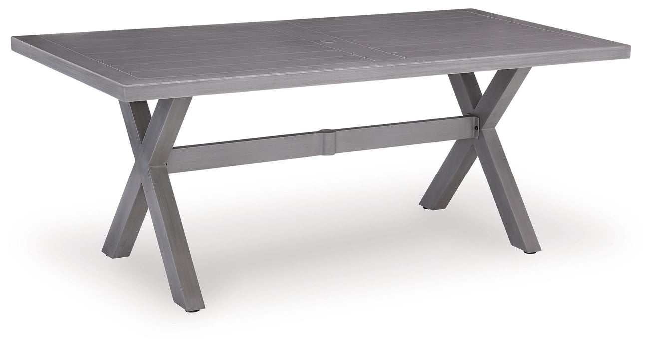 Dillon Beach - Rectangular Dining Table With Umbrella Option - Gray