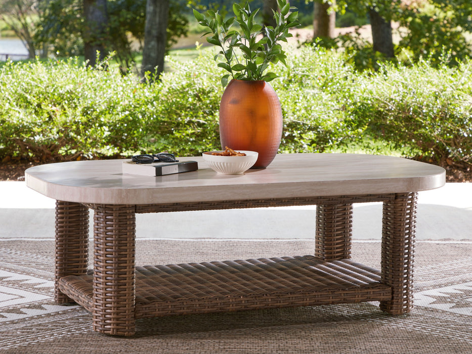 Angel Island - Rectangular Cocktail Table - Beige / Brown