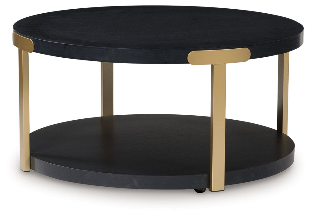 Shylore - Black / Brass Finish - Occasional Table Set (Set of 3)