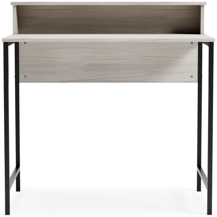 Bayflynn - White / Black - Home Office Desk with Hutch