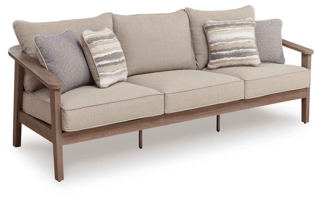 Francis Beach - Sofa With Cushion - Natural / Gray