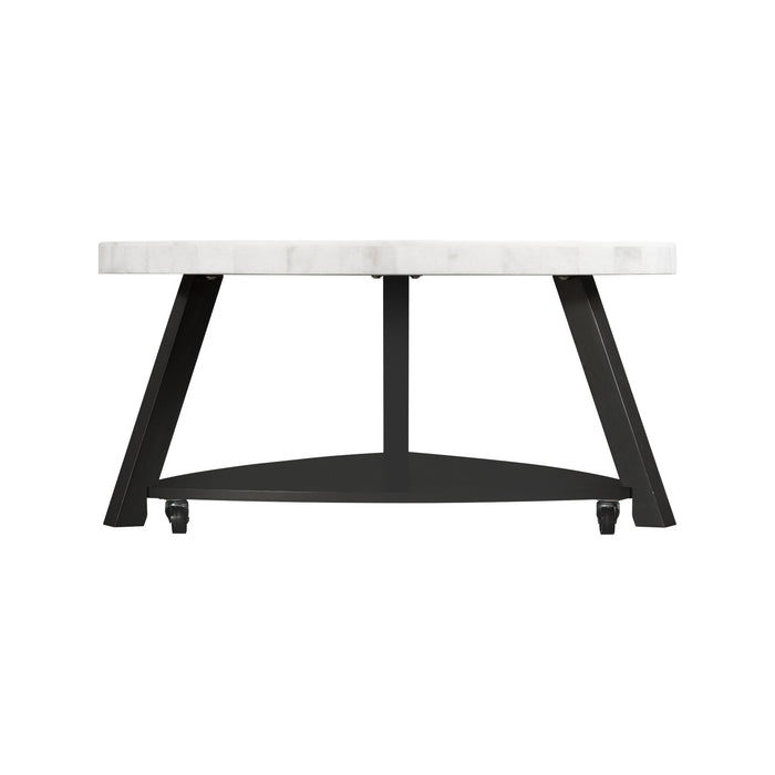 Trinity - Marble Top Coffee Table - White - 36"