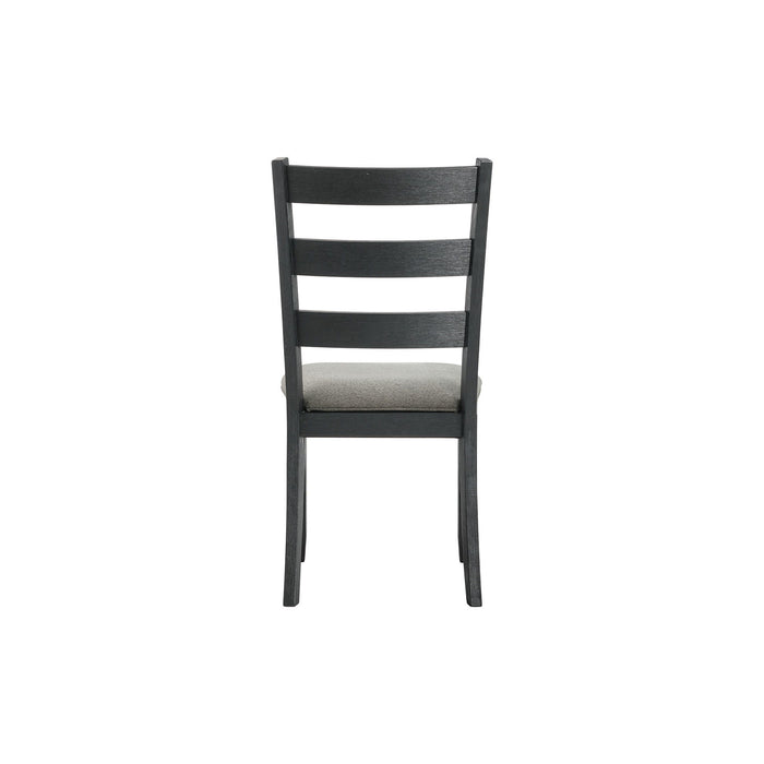 Martin - Dining Side Chair With Grey Fabric (Set of 2) - Black Finish
