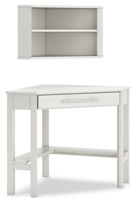 Grannen - White - Corner Desk, Bookcase