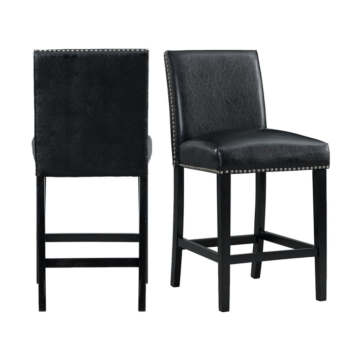 Meridian - Faux Leather Counter Height Side Chair (Set of 2) - Black