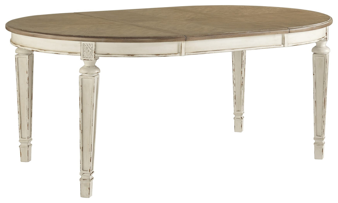 Realyn - Chipped White - Oval Dining Room Extension Table