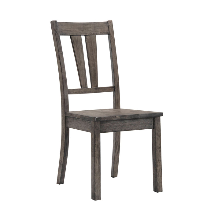 Nathan - Fan Back Chair With Wooden Seat (Set of 2) - Gray Oak