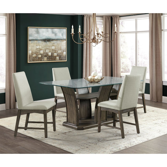 Dapper - 5 Piece Rectangular Standard Height Dining Set - Walnut-Table & Four Chairs