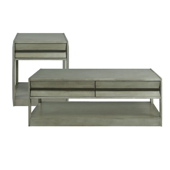Gordon - 2 Piece Occasional Table Set - Gray-Coffee Table & End Table - Gray