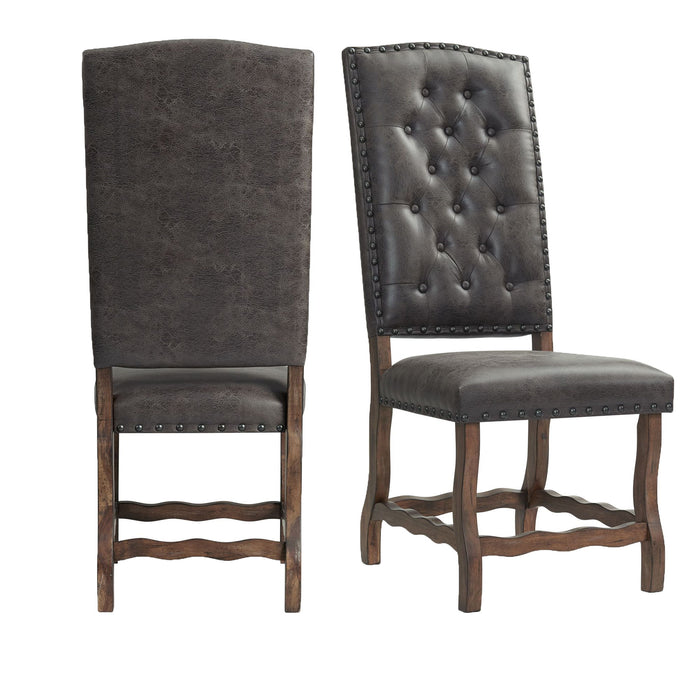 Gramercy - Tufted Tall Back Side Chair (Set of 2) - Chocolate