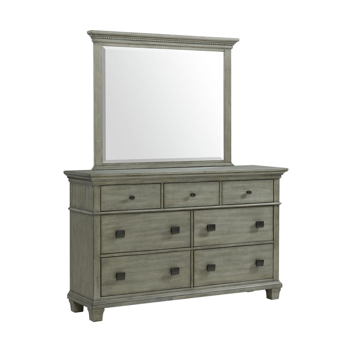 Crawford - Dresser & Mirror Set - Grey