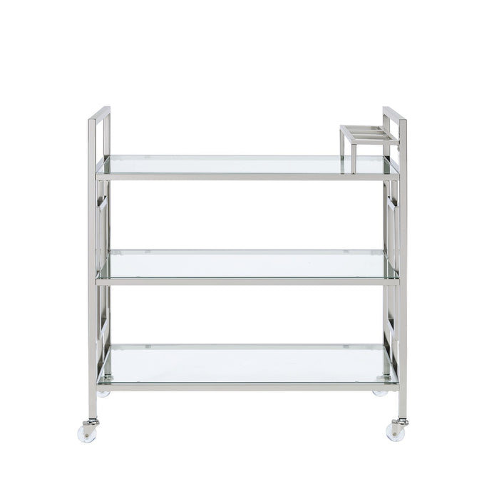 Ezra - Serving Bar Cart - Chrome