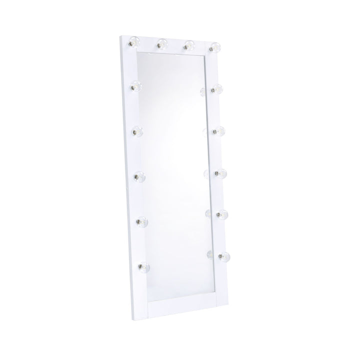 Lindy - Floor Mirror with Lights - White