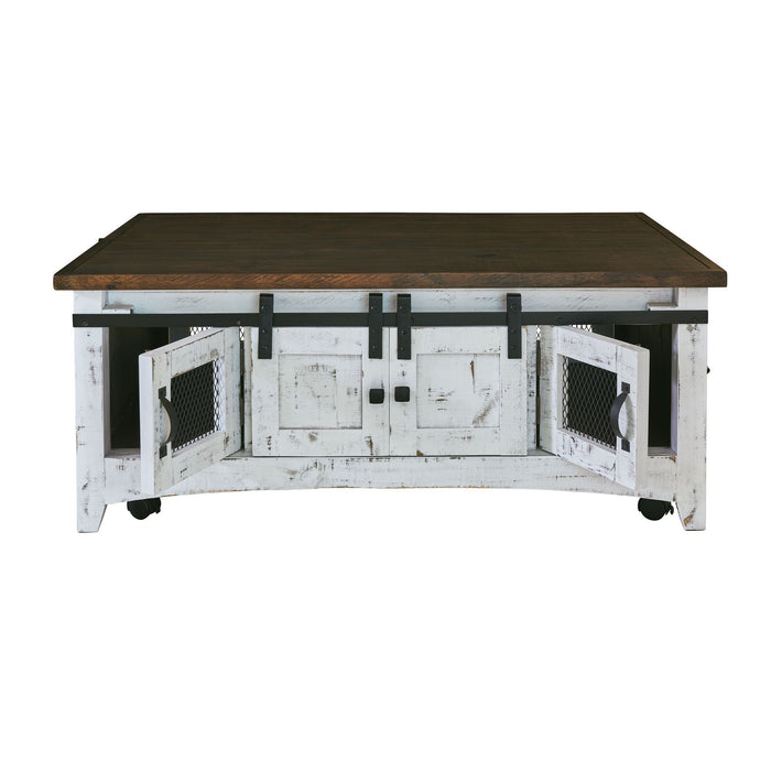 Thomas - Coffee Table - White With Brown Top