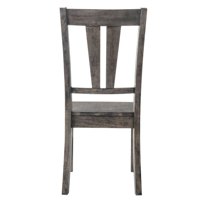 Nathan - Fan Back Chair With Wooden Seat (Set of 2) - Gray Oak