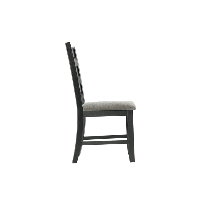Martin - Dining Side Chair With Grey Fabric (Set of 2) - Black Finish