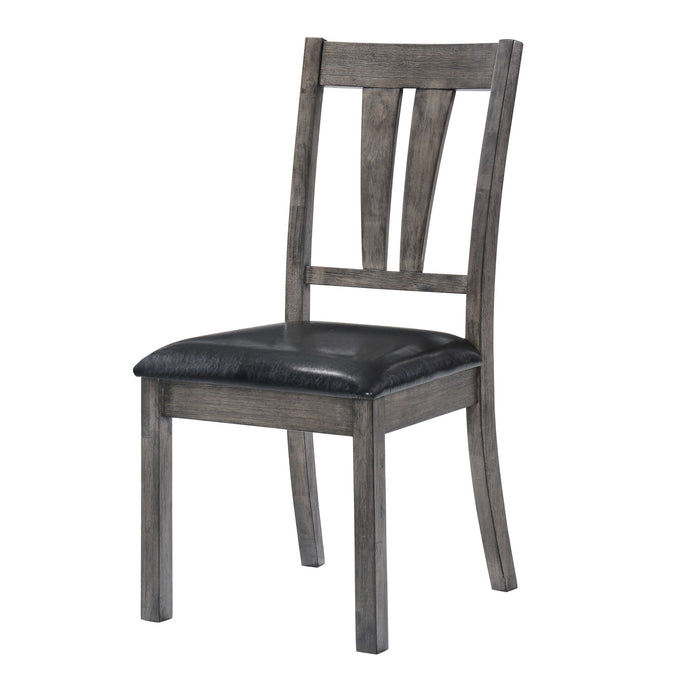 Nathan - Fan Back Chair With Pu Seat (Set of 2) - Gray Oak