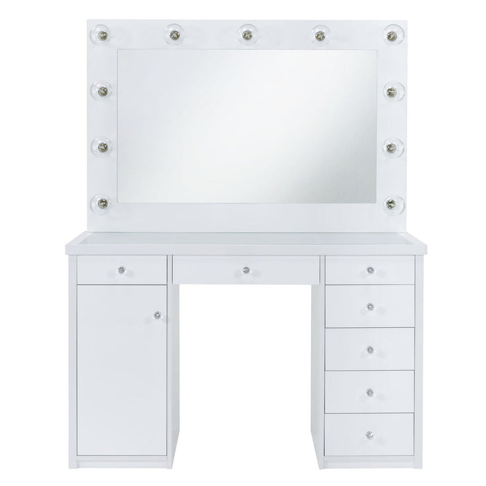 Amia - Complete Vanity With Lightbulbs - Glossy White