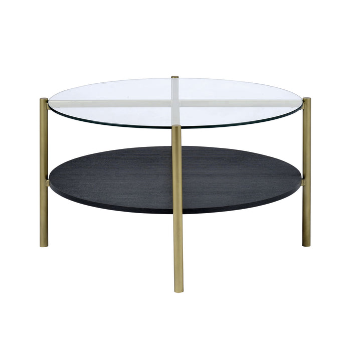 Dyson - Three Table Cocktail Set - Gold Metallic With Black Shelf